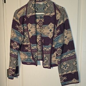 Tribal Patterned Teddy Jacket